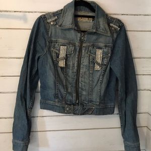 Allen B size M denim jacket. Rhinestones.